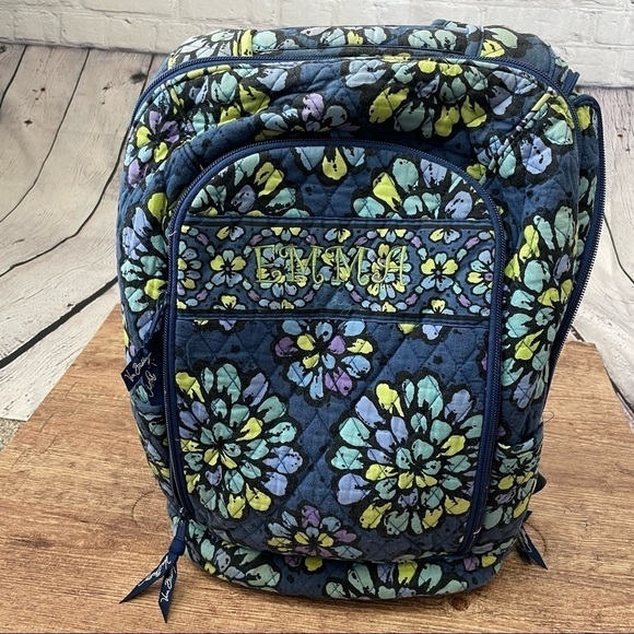Vera Bradley Handbags - Vera Bradley Floral Quilted Blue Backpack